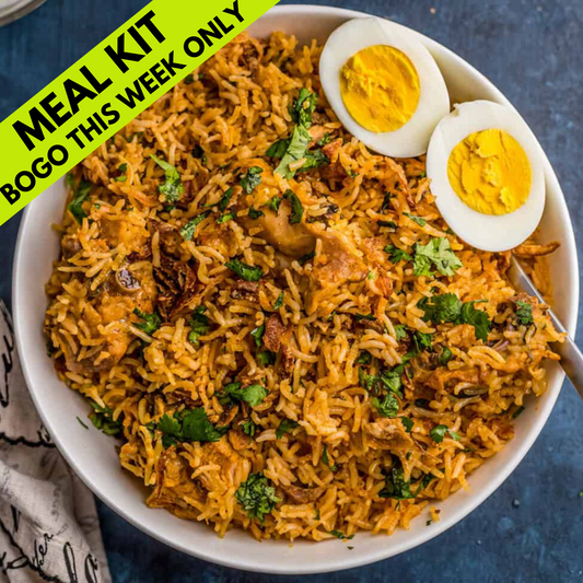 Chicken Biryani w/ Egg & Onion Mix